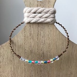 NWT Handmade Copper Wire and Glass Bead Bracelet